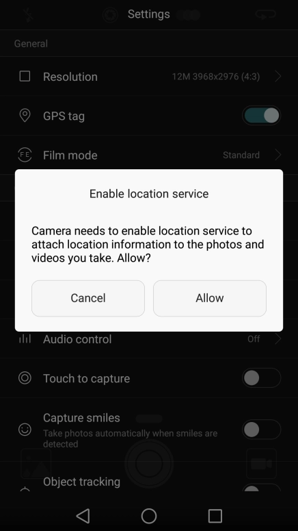 If you turn on the function, press Allow.
