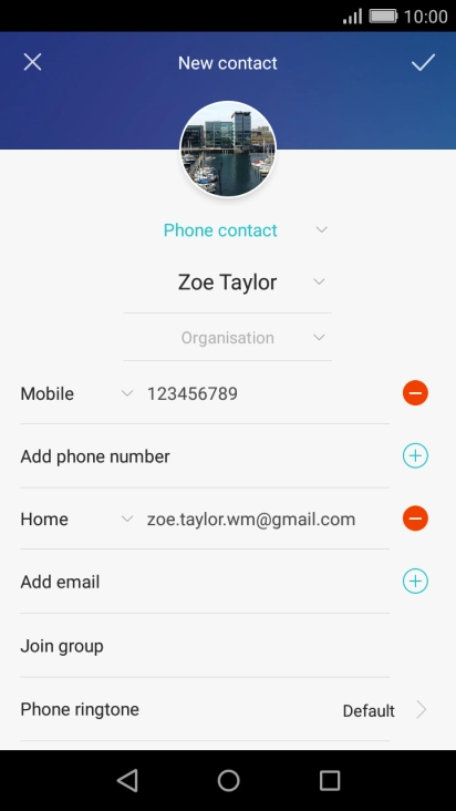 Press the drop down list next to the email address.