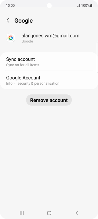 Press Sync account.