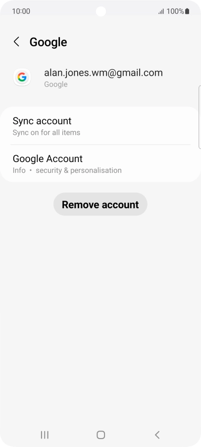 Press Sync account.