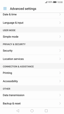 Press Backup & reset.