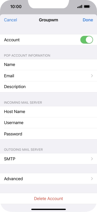 Press SMTP.