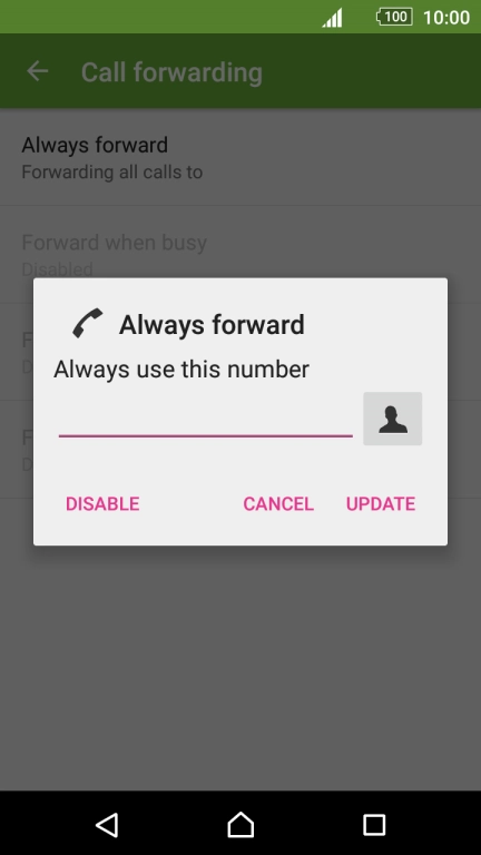 Press DISABLE.