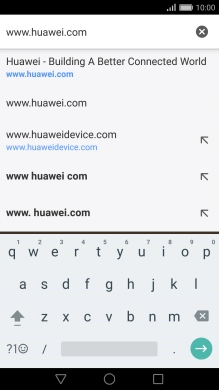 Key in the address of the required web page and press arrow right.