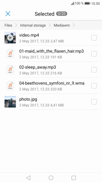 Press the required file.