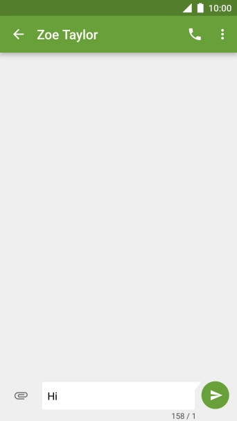 Press the send icon when you've finished your text message.