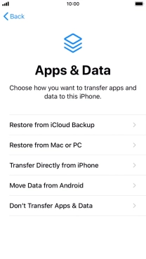 You can transfer content from an Android phone when your phone is activated for the first time and after a factory reset. When this screen is displayed, your phone is ready to transfer content from an Android phone.