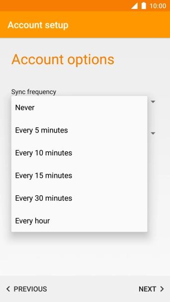 Press the required setting.