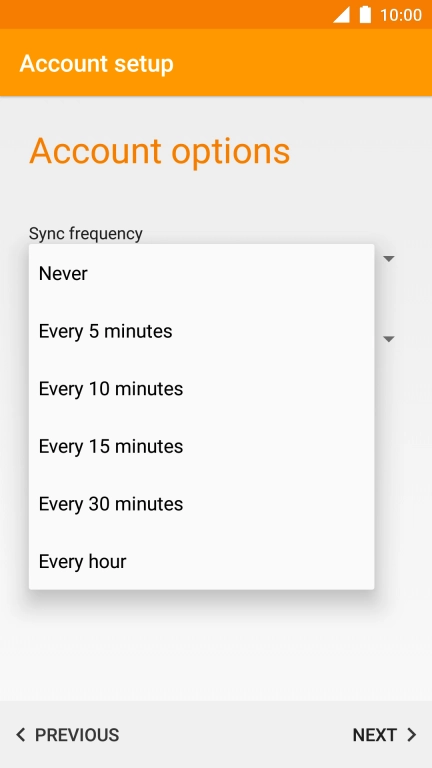 Press the required setting.