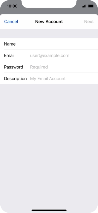 Press Email and key in your email address.