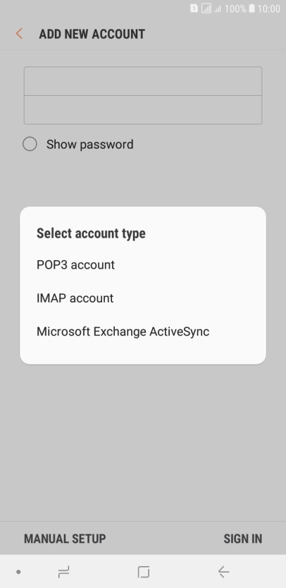 Press POP3 account.