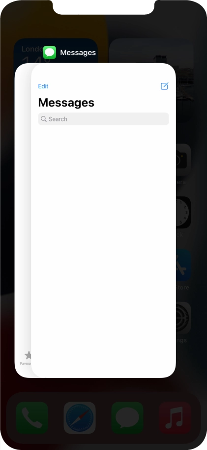 Slide upwards on the required application to end it.