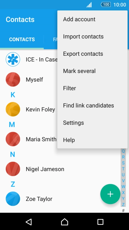 Press Import contacts.