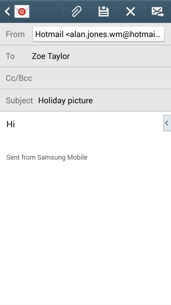 Press the attach file icon.