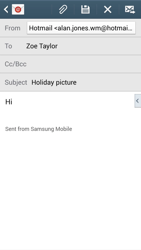 Press the attach file icon.