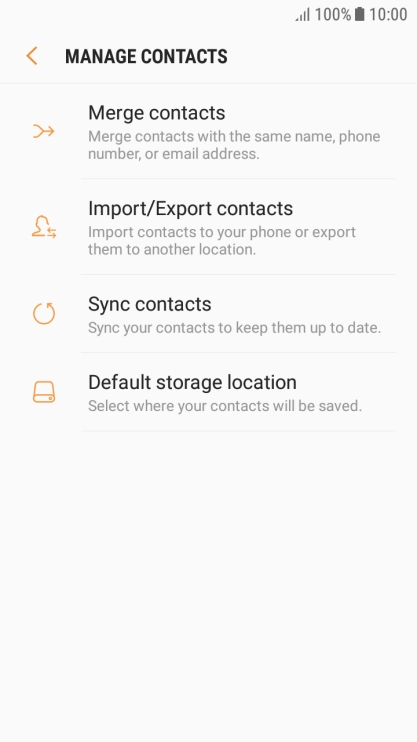 Press Import/Export contacts.