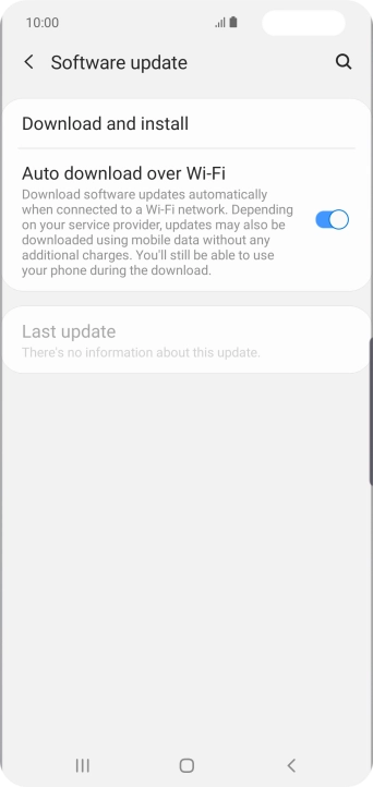 Press Download and install. If a new software version is available, it's displayed. Follow the instructions on the screen to update the phone software.