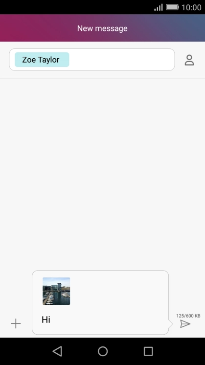 Press the send icon when you've finished your picture message.
