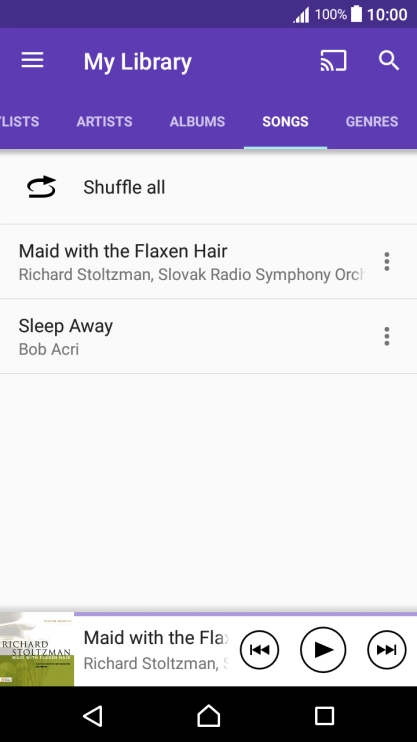 Press the required audio file.