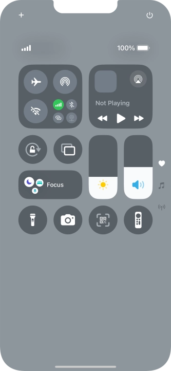 Press the flight mode icon to turn the function on or off.