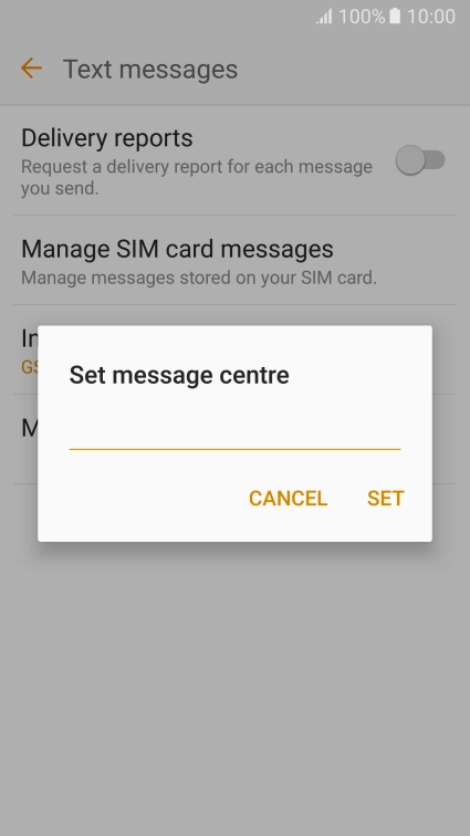 Key in +35387699989 and press SET.