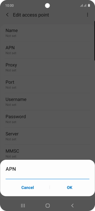Key in mms.vodafone.net and press OK.