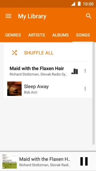 Press the song title at the bottom of the screen.