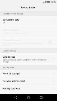 Press Factory data reset.