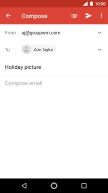 Press the text input field and write the text for your email message.