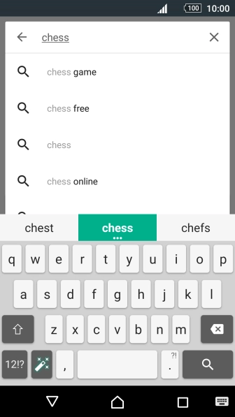 Key in the name or subject of the required app and press the search icon.