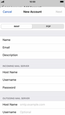 Press Host Name and key in mail.vodafone.ie.