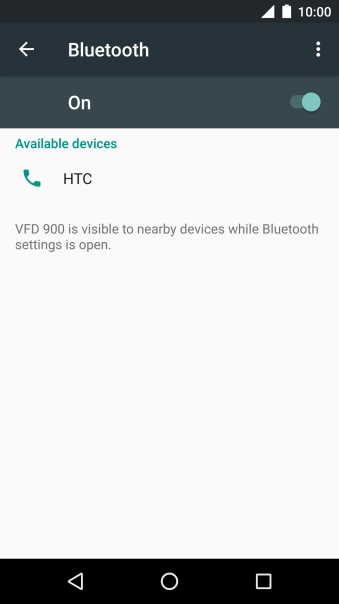 Press the required Bluetooth device and follow the instructions on the screen to pair the device with your phone.