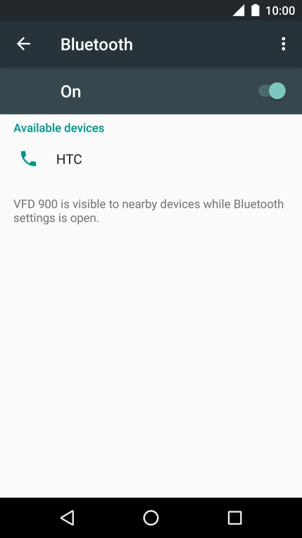Press the required Bluetooth device and follow the instructions on the screen to pair the device with your phone.