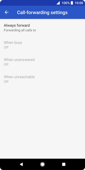 Press the required divert type.