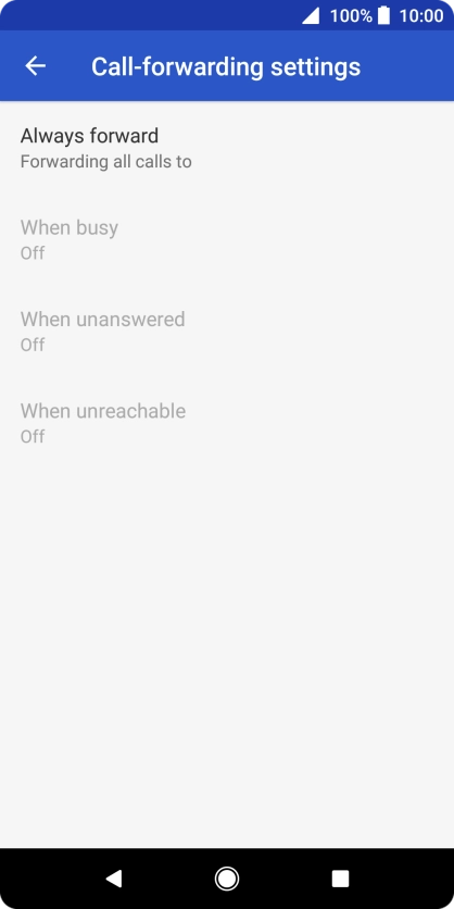 Press the required divert type.