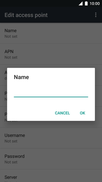 Key in Vodafone Internet and press OK.