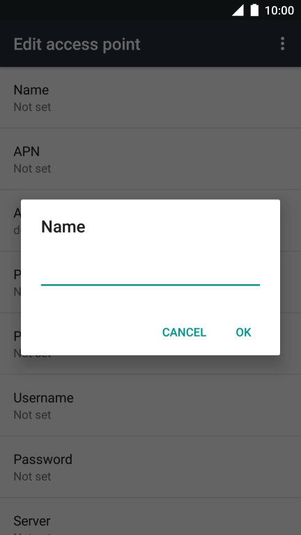Key in Vodafone Internet and press OK.