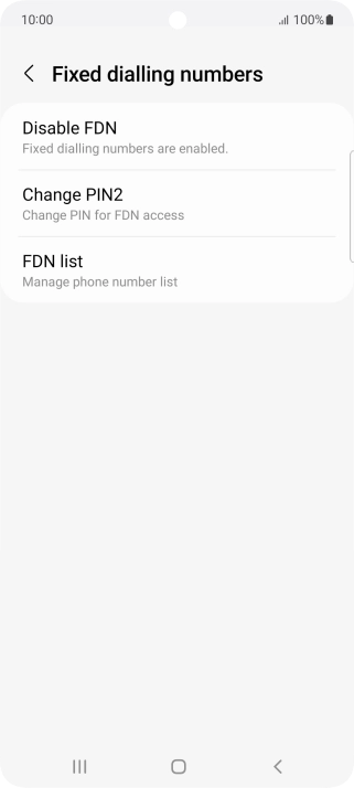 Press Disable FDN.