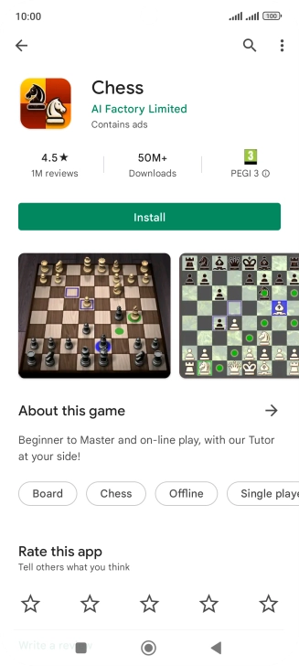 Press Install and follow the instructions on the screen to install the app.