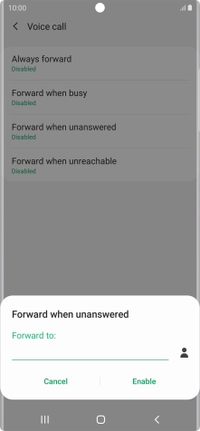 Key in (prefix) 5 (your phone number) and press Enable.