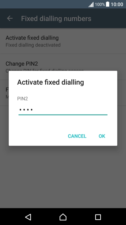 Key in your PIN2 and press OK.