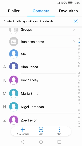 Press New contact.