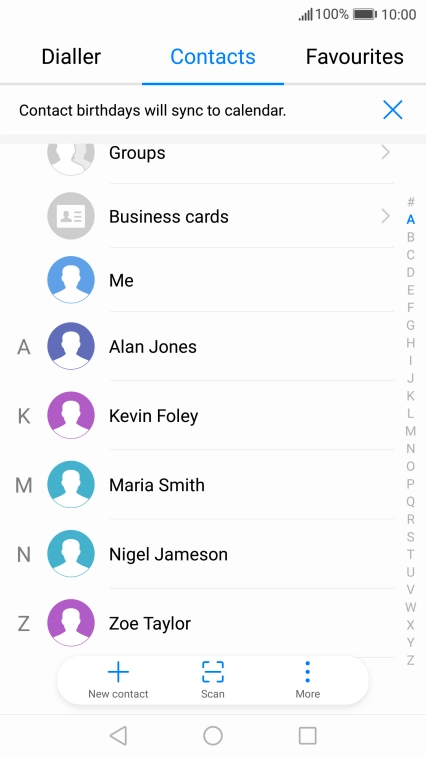 Press New contact.