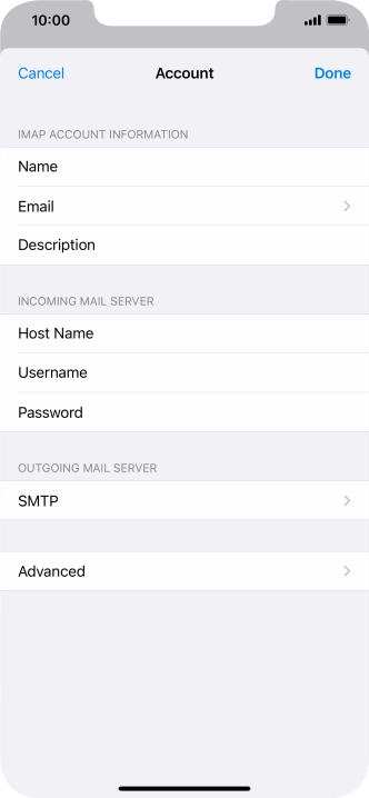 Press SMTP.