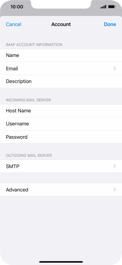 Press SMTP.