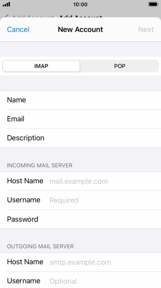 Press IMAP.