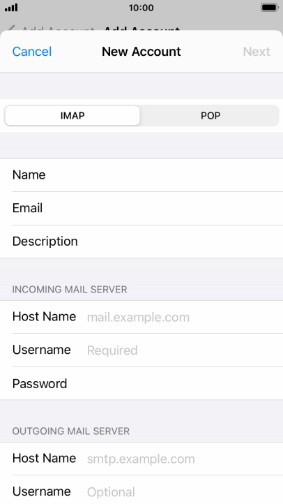 Press IMAP.