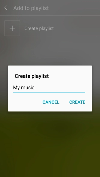 Key in a name for the playlist and press CREATE.