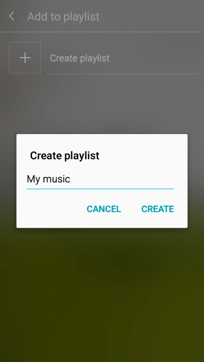 Key in a name for the playlist and press CREATE.