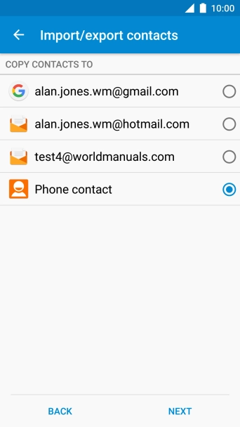 Press Phone contact.